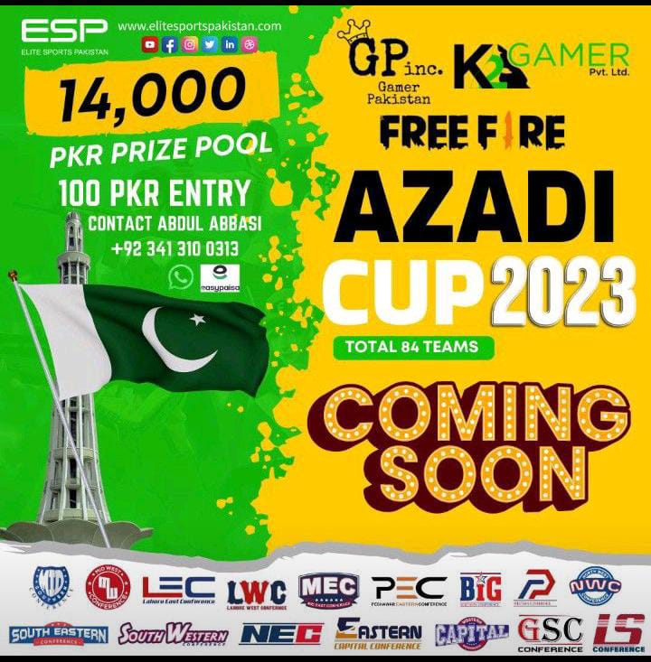 GAMER PAKISTAN INC & K2 GAMER PAKISTAN PRESENT FREE FIRE AZADI CUP CHAMPIONSHIP 2023