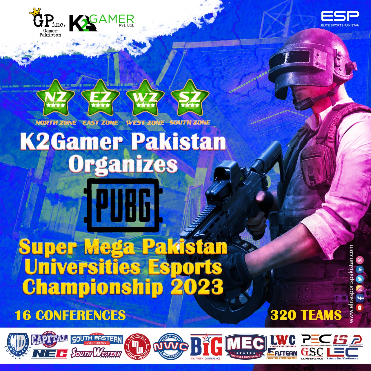 K2 Gamer Pakistan organizes Super Mega Pakistan Universities Esports Championship 2023.