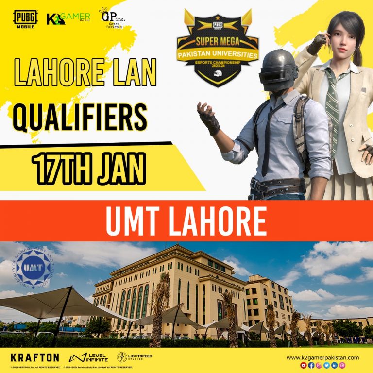 K2 Gamer Pakistan Presents: PUBG Mobile K2 Gamer Pakistan Universities Showdown 2023-24 LAN Event at Lahore University of Management & Technology!