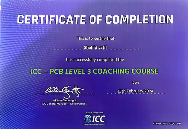 LCWU Celebrates Milestone Achievement: Mr. Shahid Latif Completes ICC PCB Level 3 Coaching Course!