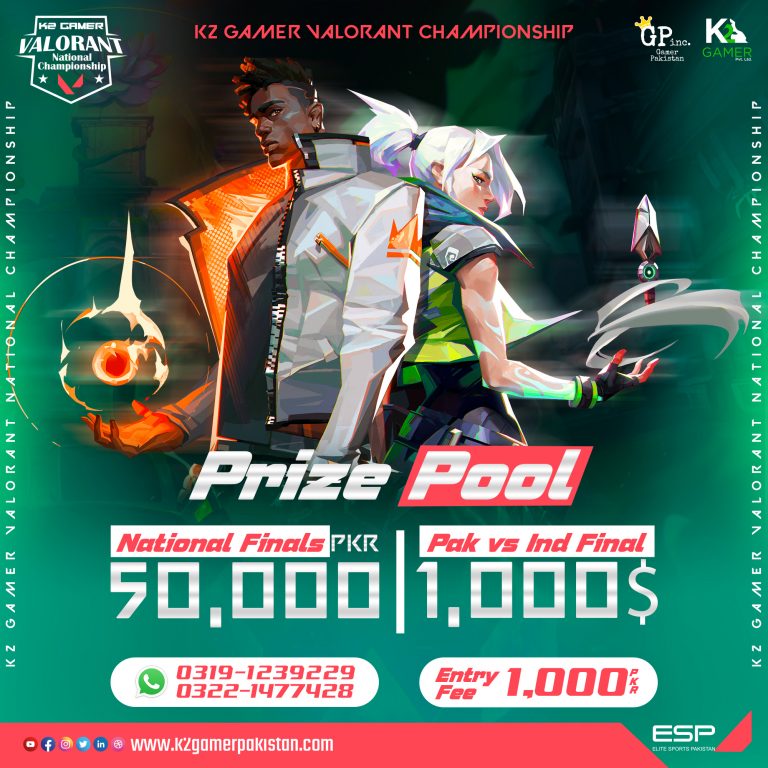 Join the K2 Gamer Valorant National  Championship and compete for a prize pool of PKR 50,000 in the National Finals and $1,000 in the Pak vs Ind Final!